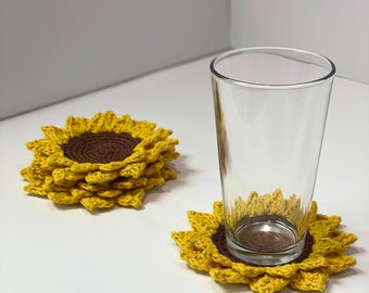 Sunflower Crochet Coaster