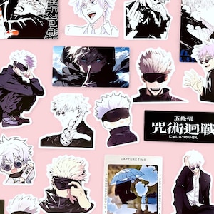 Jujutsu Gojo Sorcerer Stickers 4-8cm – 75 Designs | Kawaii Japanese Manga Fan Art Stickers for Laptop, Journal, Scrapbook, Gifts