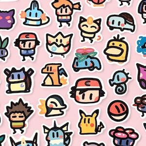 Retro Chibi Anime Monster Stickers Pack – 100 Kawaii Vintage Waterproof Decals for Journals, Scrapbooking, Laptops, Water Bottles, Gifts