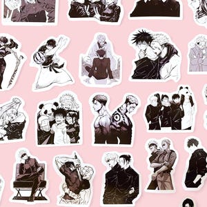 Jujutsu Gojo Manga Stickers – 4-5cm Waterproof Anime Decals for Laptop, Journal, iPad, Phone, Gifts for JJK Anime Fans | 100 Mini Designs