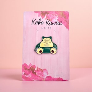 Snorlax and Chill Pin | Kawaii Sleepy Monster 3cm Badge for Bags, Jackets, Lanyards | Gift for Anime & Gaming Fans | Lazy Day Pin