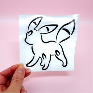 Umbreon Vinyl Car Decal | Premium Waterproof Sticker | Weatherproof Automotive-Grade Vinyl | Minimalist Dark Anime Monster Outline Design