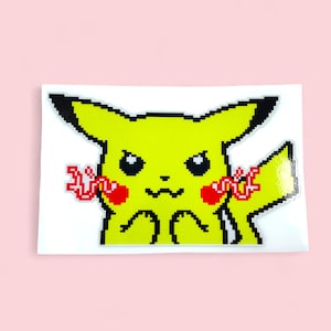 Premium 8-Bit Electric Mouse Vinyl Decal – Large Pixel Sprite Sticker | Waterproof Glossy Car & Laptop Decor for Retro Game Fans