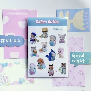 Critters Cuties Sticker Sheet- Cute Stickers, Kpop Stickers, Bullet Journal Stickers, Deco, Japanese Stationary, Collector Gift, Calico