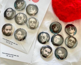 2.0 face Pinback Button: BTS, Kpop Buttons, Concert Freebies, (1.25in)