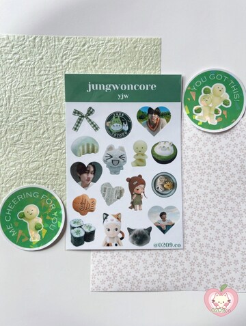 Jungwon Sticker Sheet- Enhypen Stickers, Kawaii, Kpop Bias, Journaling, Deco Stickers, Kpop Gift, Jungwon Bias, Lil Green Guy, Engene Gift