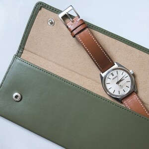 Custodia per orologio in pelle di vitello pieno fiore di prima qualità / Custodia per orologio da viaggio / Custodia per orologio / Porta orologio / Sacchetto per orologio / Regali per uomo /