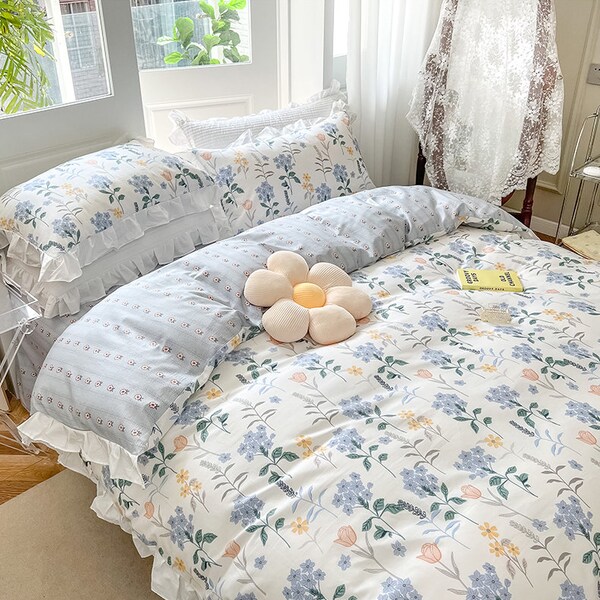 Blue and Yellow Comforter Set Etsy