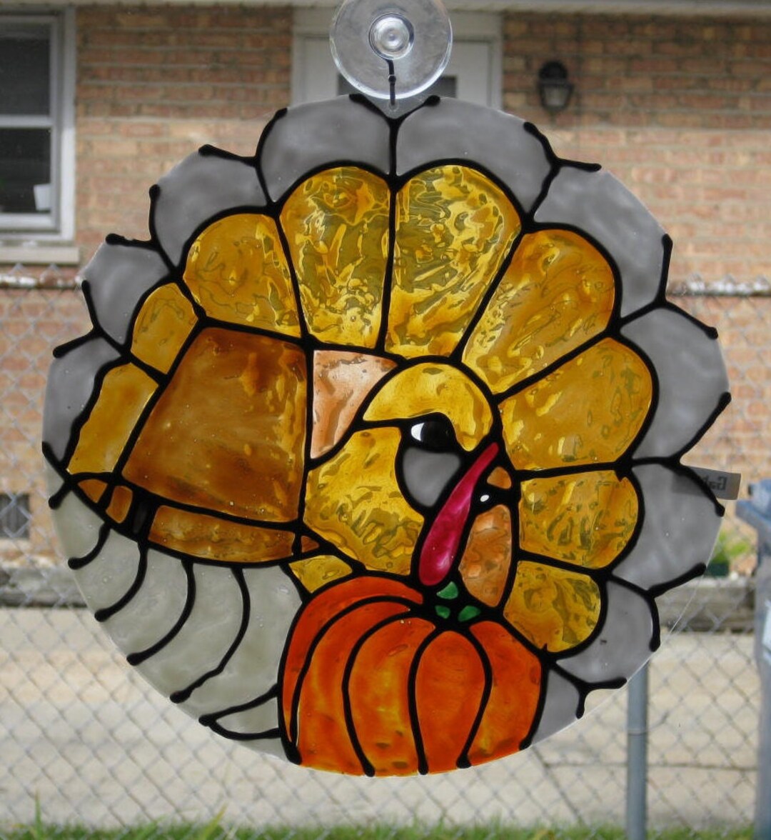 Turkey Suncatcher, Thanksgiving Window Decoration (10 Inch) - Etsy