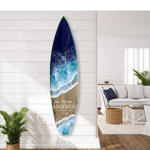 Resin Wave Surfboard: Custom Beach House Decor
