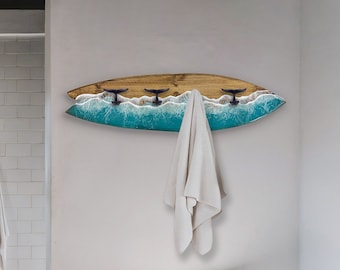 Resin Surfboard with whale tail hooks, 36x10&quot;