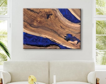Handmade Live Edge Black Walnut Wood & Epoxy Resin Wall Art