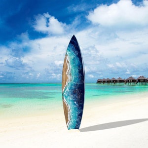 Resin wave surfboard, surfboard wall art
