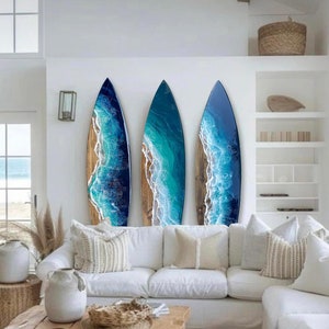 6&#39; Ocean Surfboard with Waterfall Edge, surfboard wall art