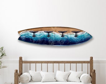 Tabla de surf de resina con ganchos de cola de ballena, 36 x 10"