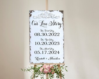 Love Story Vintage Sign, Custom Wedding Sign