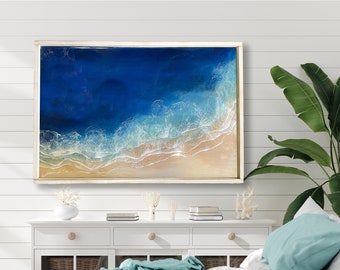 Framed Ocean Wall Art, Epoxy Resin Wave Art