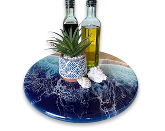 14" Lazy Susan with Ocean Waves