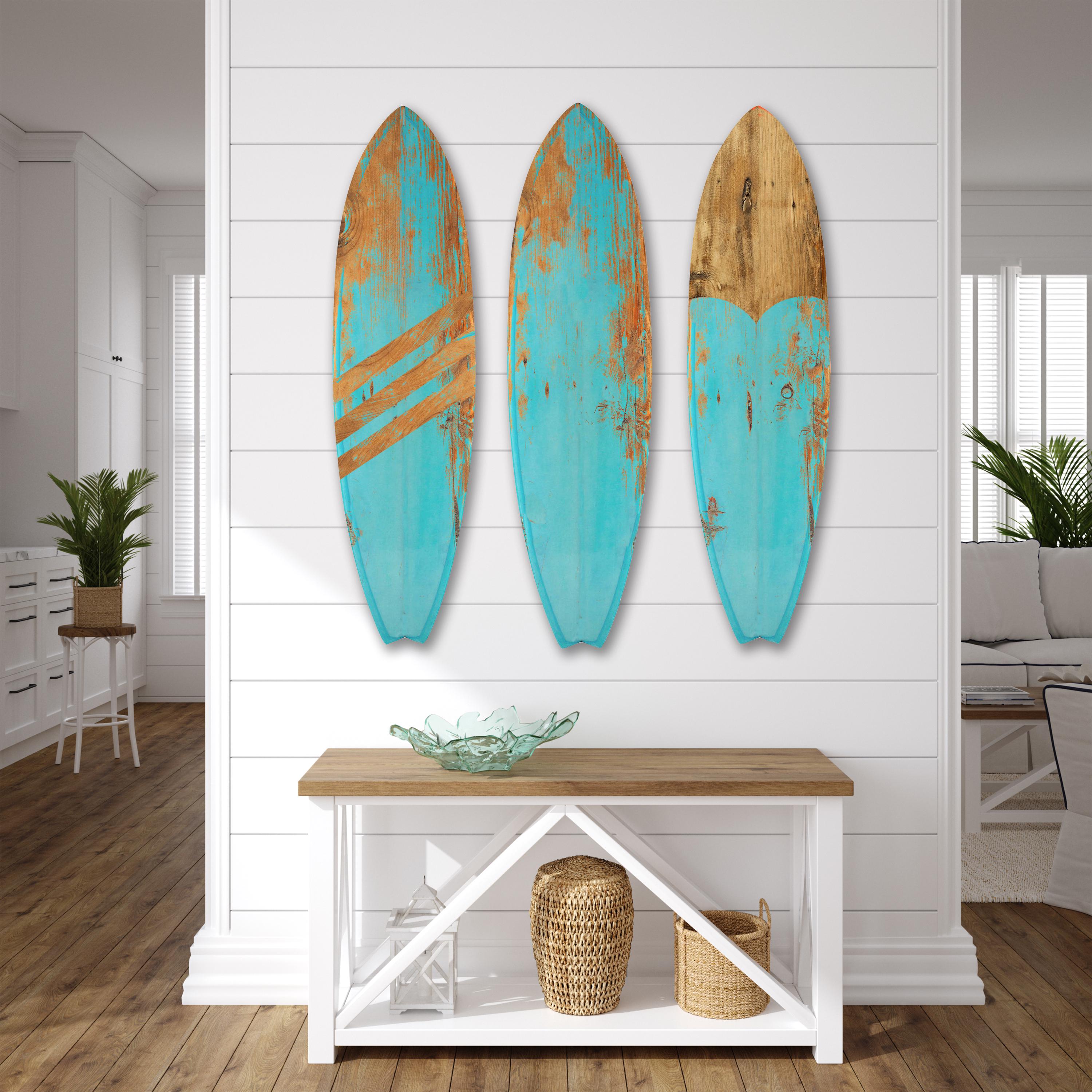 Rustic Wood Surfboard Set: Handmade Vintage Style Wall Decor - Etsy