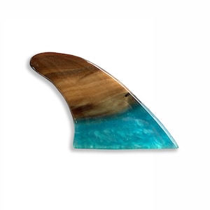 Live Edge Surfboard Fin with Epoxy Resin