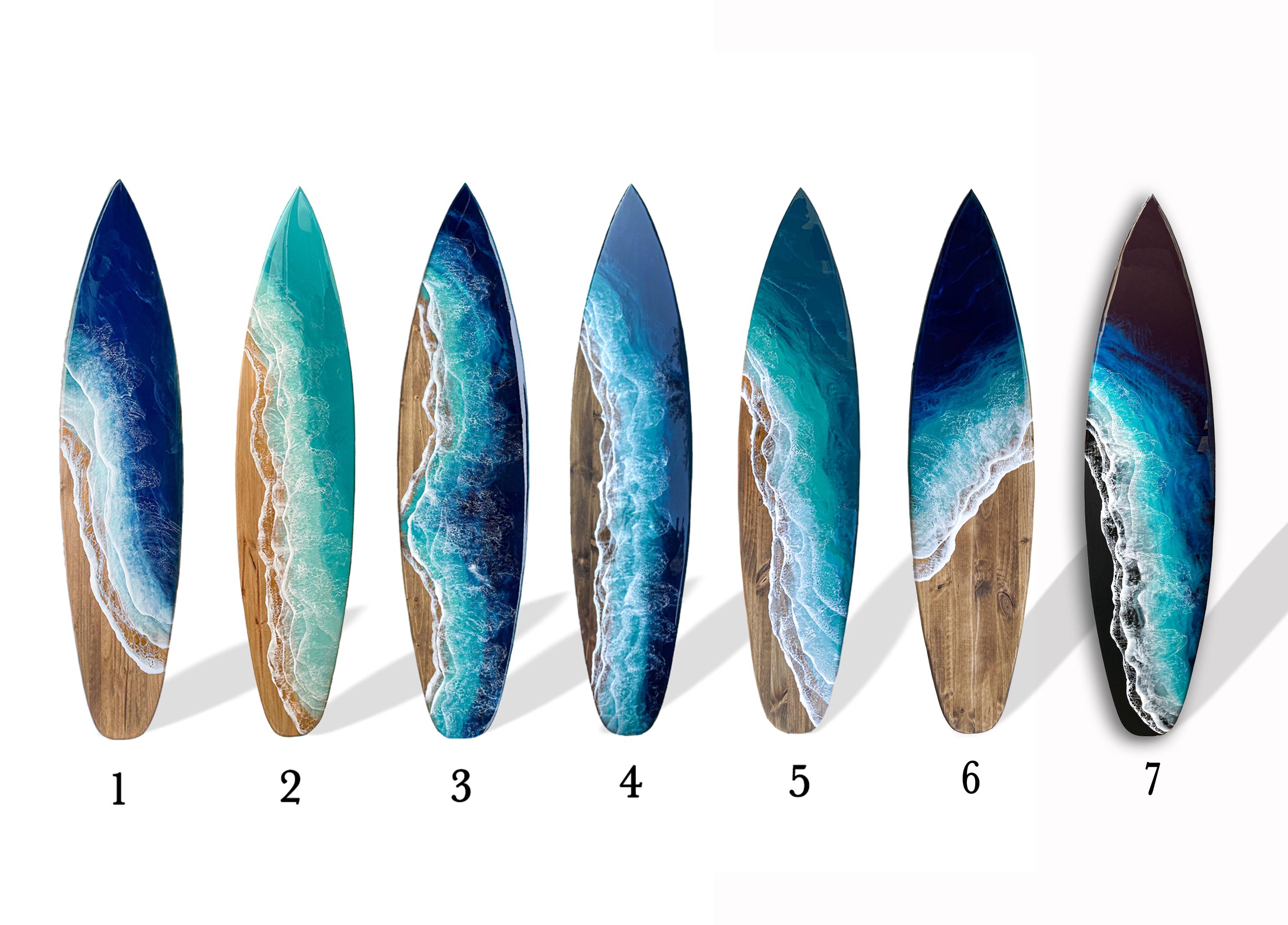 Resin Surfboard With Blue or Aqua Waves - Etsy
