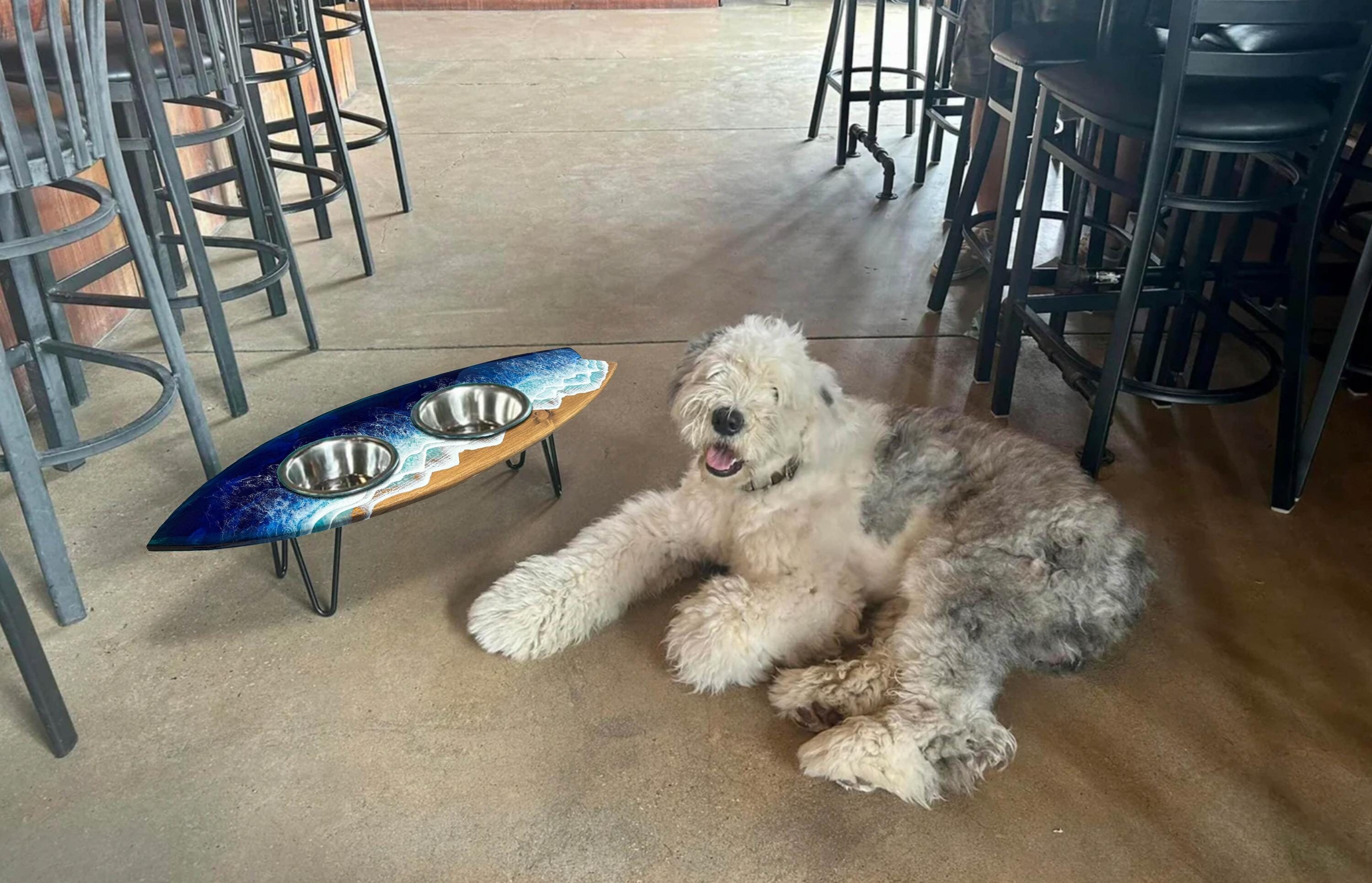 Resin Wave Surfboard Dog Bowl - Etsy