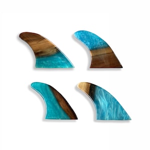 Live Edge Surfboard Fin with Epoxy Resin