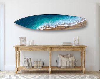 6' oceaansurfplank met aqua/groene golven