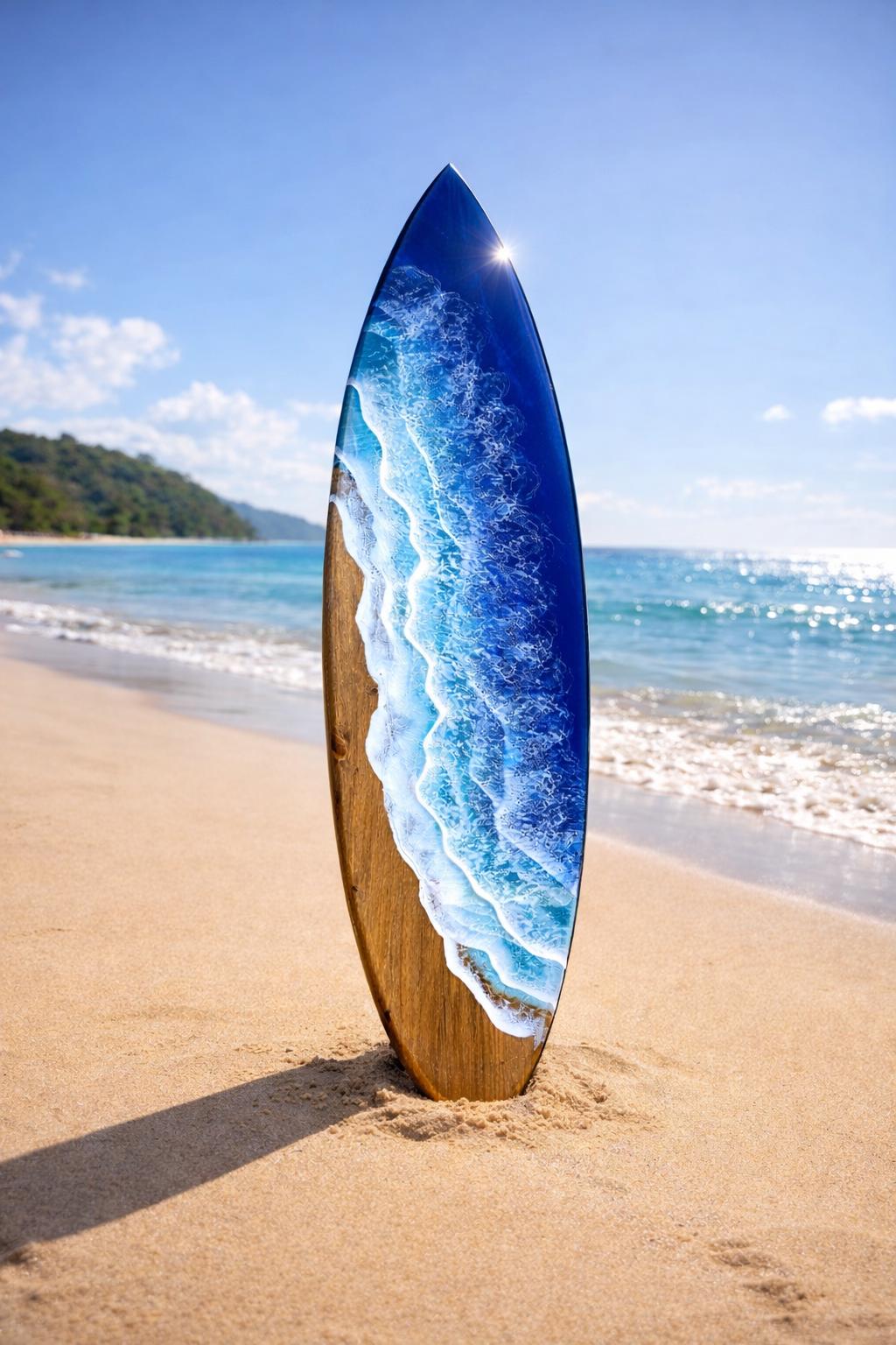 Resin Wave Surfboard, Surfboard Wall Art - Etsy
