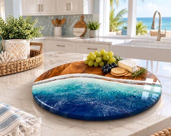 Lazy Susan with Resin Waves