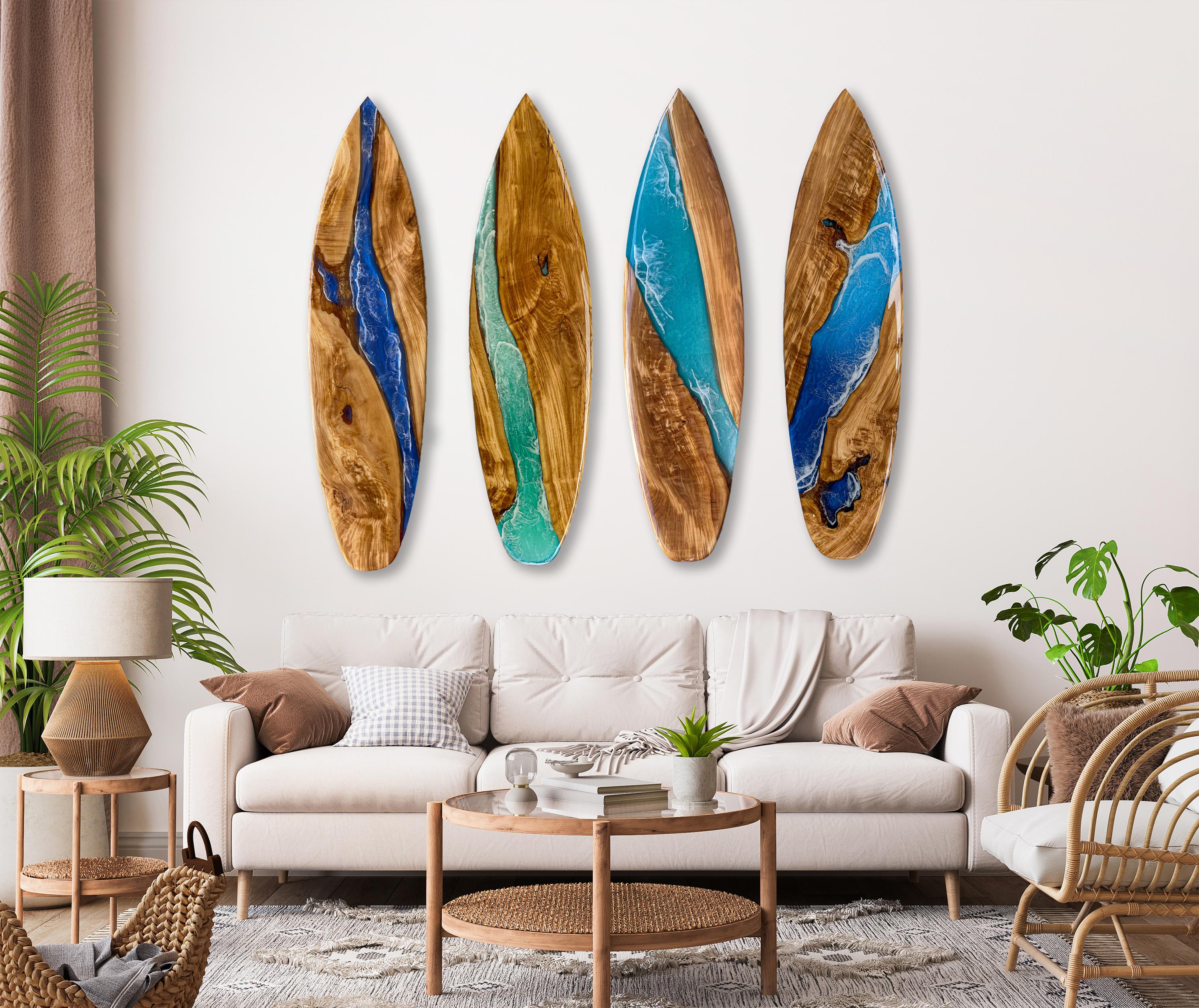 Resin River Surfboard, Live Edge, Olive Wood - Etsy