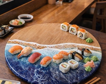 14" Lazy Susan with Ocean Waves