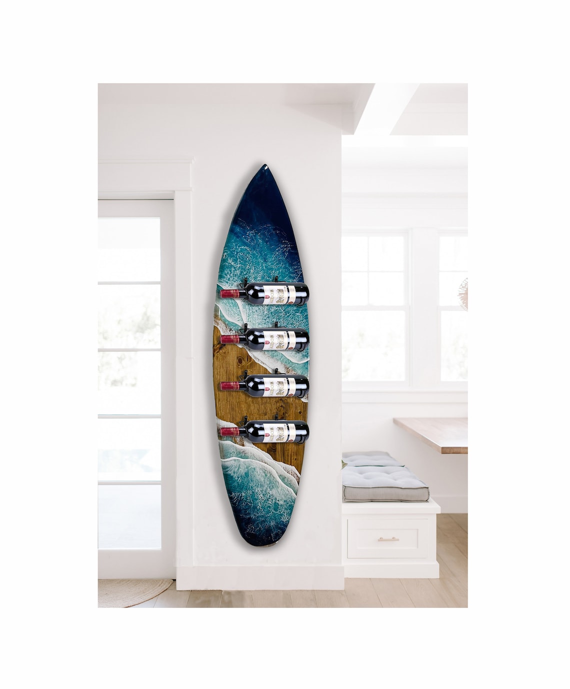 Sea Shell Wine Rack Resin Surfboard Wine Rack: Ocean Wave Decor - Etsy