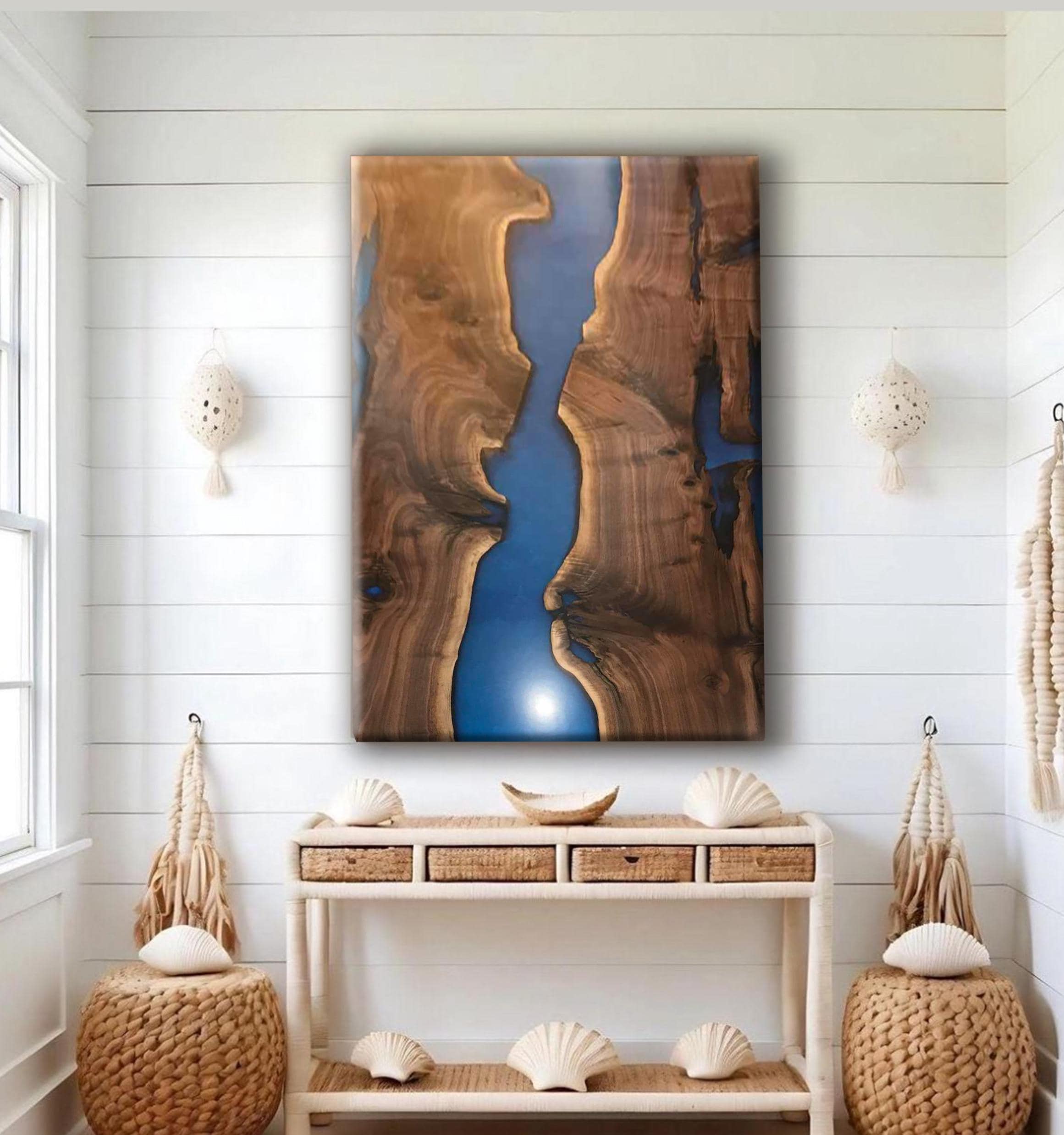 Handmade Live Edge Black Walnut Wood & Epoxy Resin Wall Art - Etsy