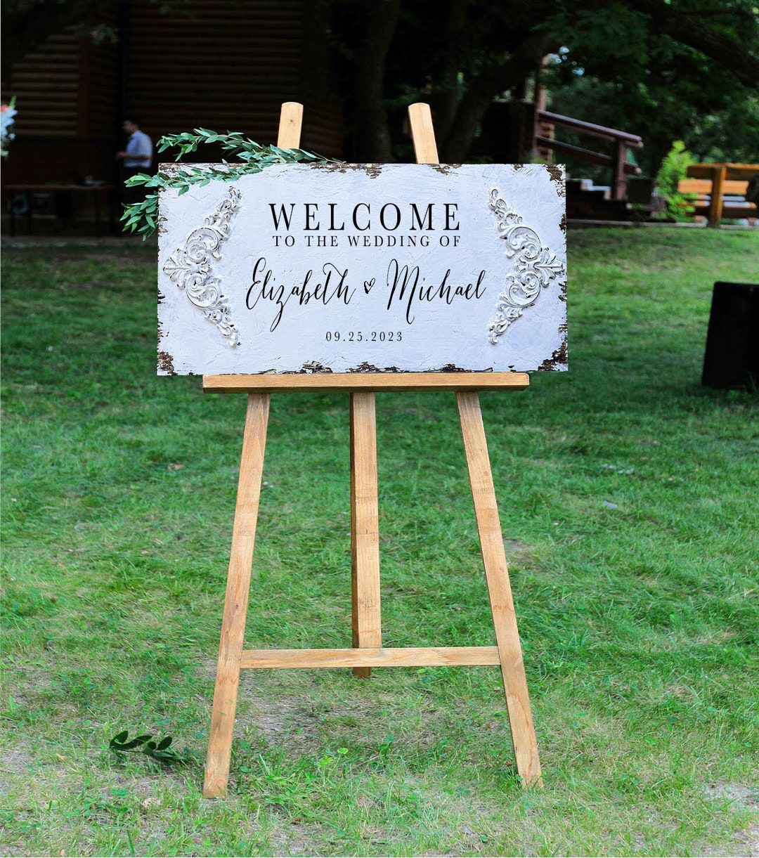 Wedding Sign Vintage Wood Wedding Sign Etsy