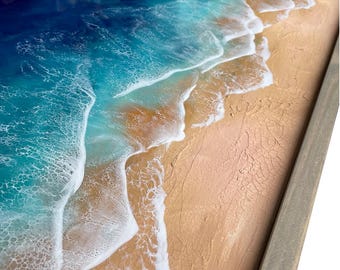 Framed Epoxy Resin Ocean Wave Wall Art: Coastal Decor - Etsy