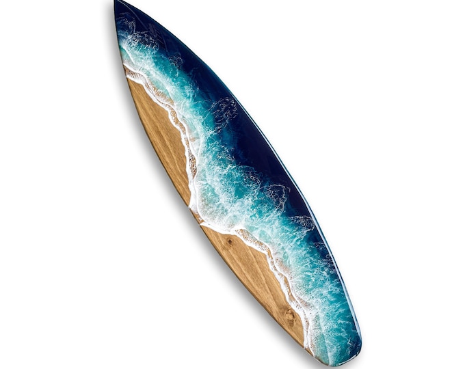 Resin Surfboard with waterfall edge, Surfboard wall art