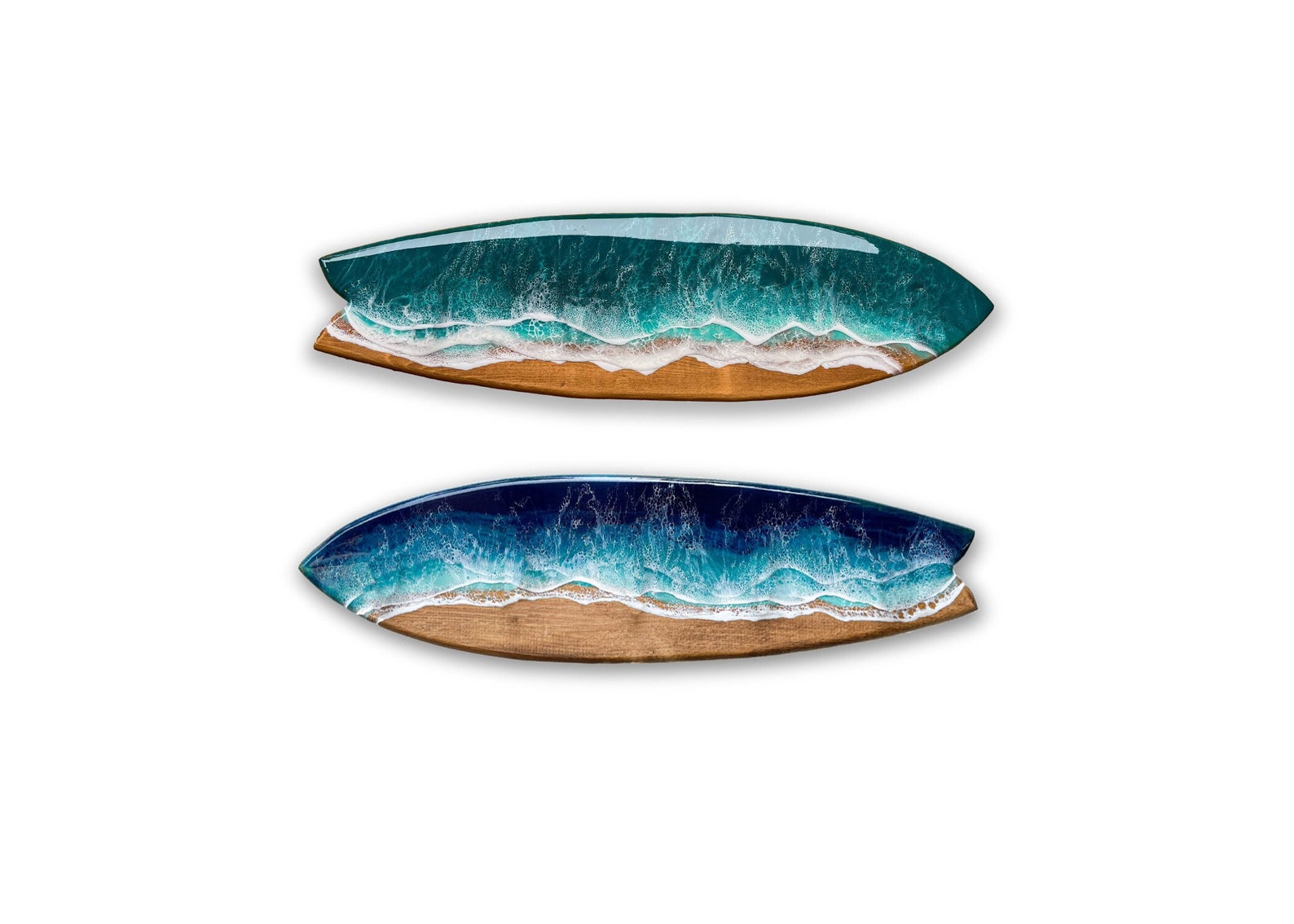 Resin Surfboard With Blue or Aqua Waves - Etsy