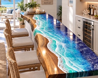 Resin Ocean Wave Bar Top
