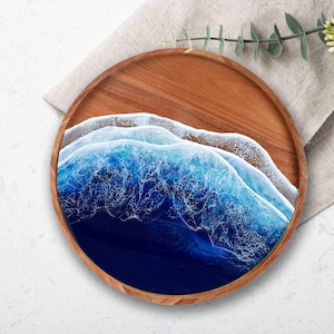 Lazy Susan avec des vagues en résine époxy