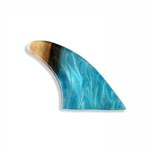 Live Edge Surfboard Fin with Epoxy Resin