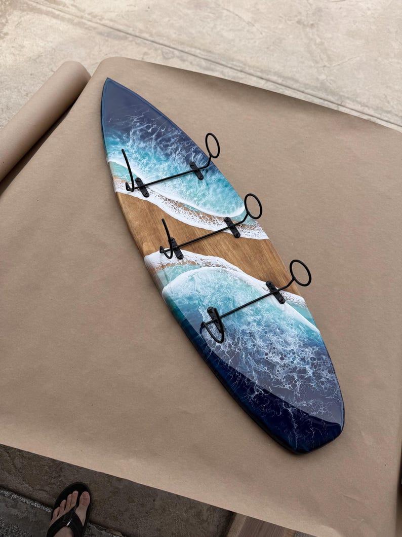 Sea Shell Wine Rack Resin Surfboard Wine Rack: Ocean Wave Decor - Etsy
