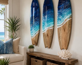 Resin Wave Surfboards, set of 3 triptych surfboards