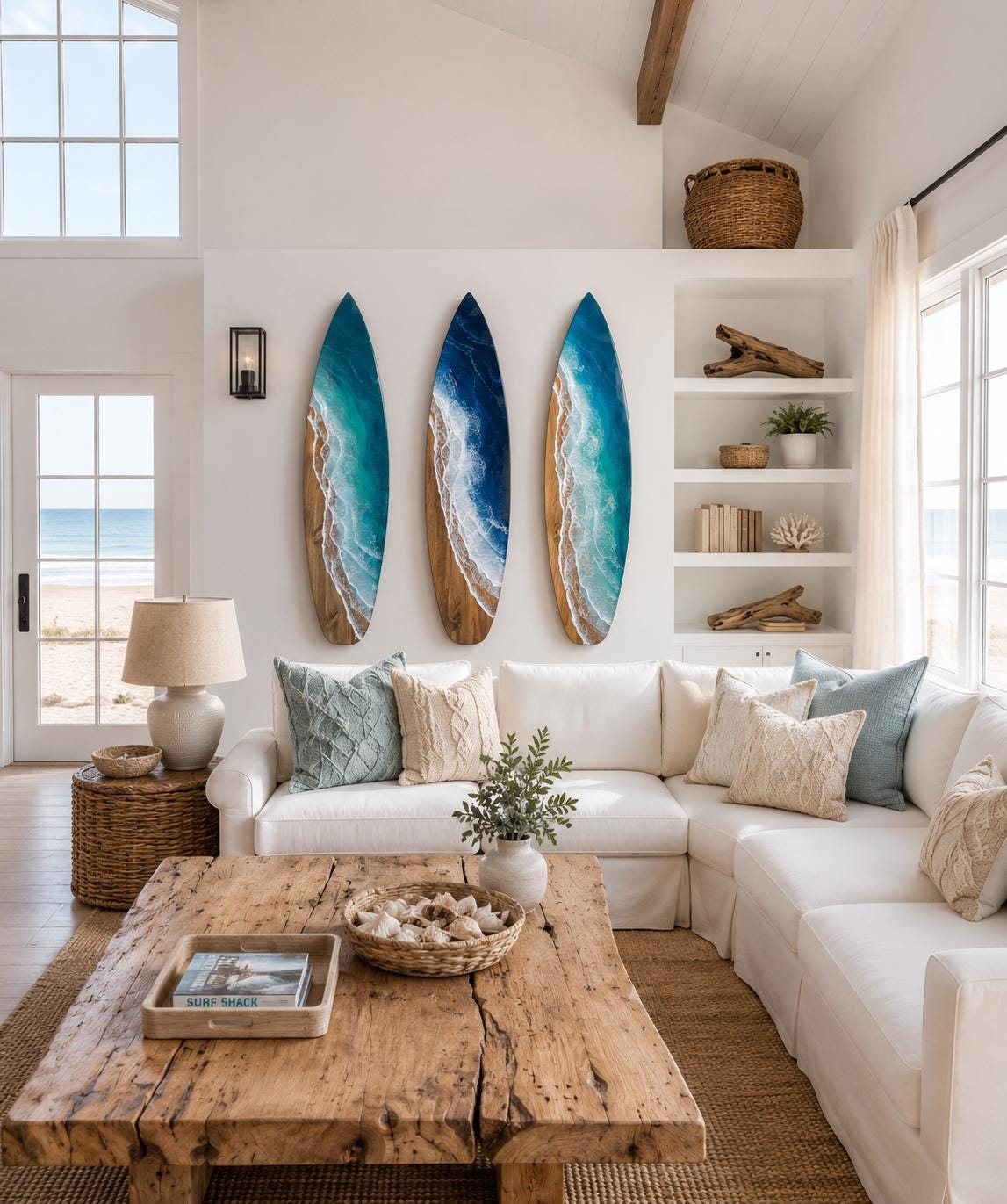 6' Ocean Surfboard With Resin Waves, Surfboard Wall Art - Etsy