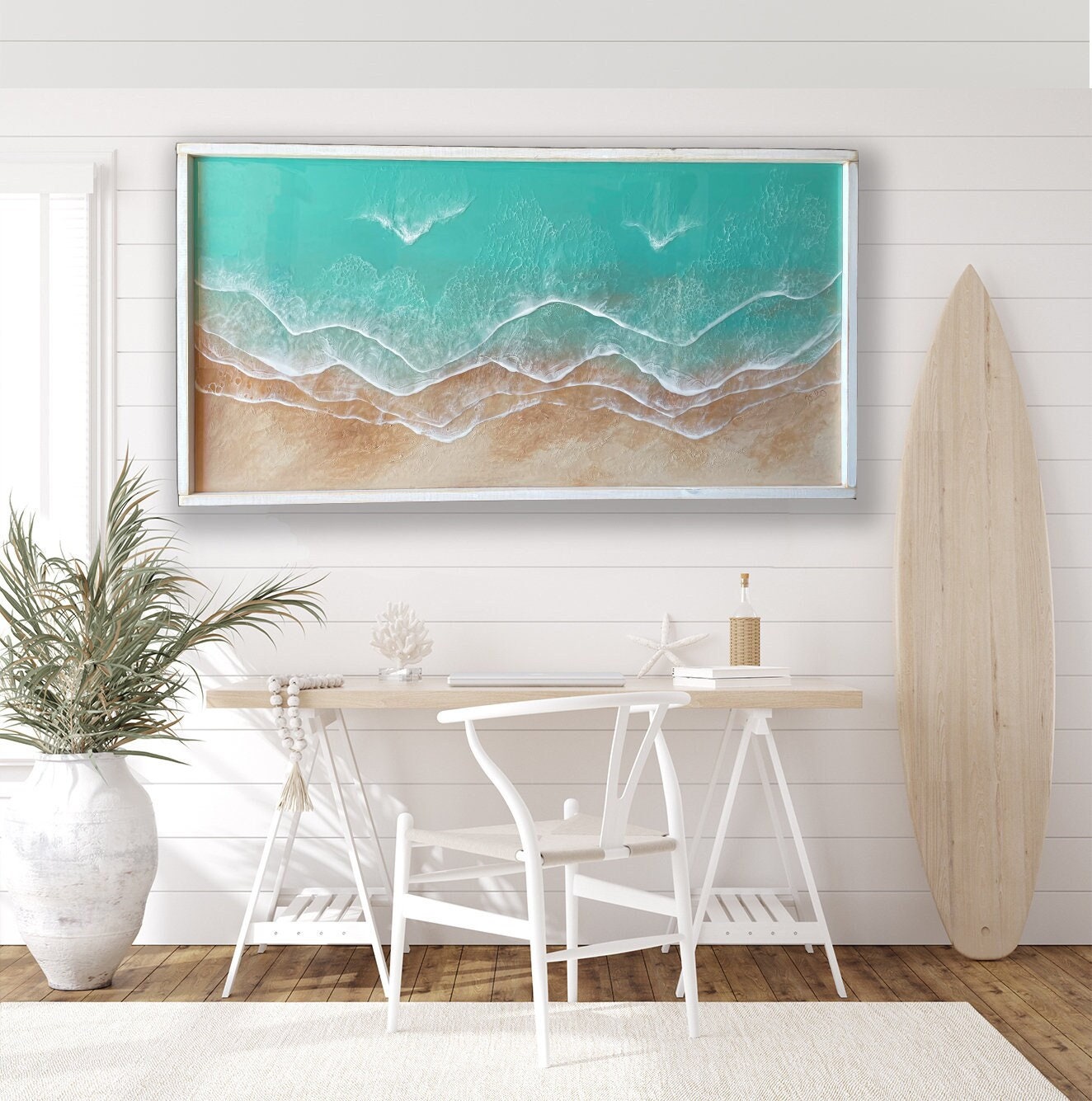 Framed Epoxy Resin Ocean Wave Wall Art: Coastal Decor - Etsy