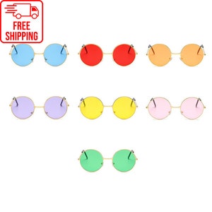 Retro Metal Round Sunglasses for Women & Men, Available in 7 Colors Transparent Candy Shades, Perfect for Fashion Enthusiasts, Perfect gift!