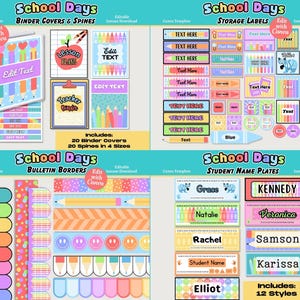 Bright Rainbow Classroom Decor Bundle: Editable Posters (canva Template ...
