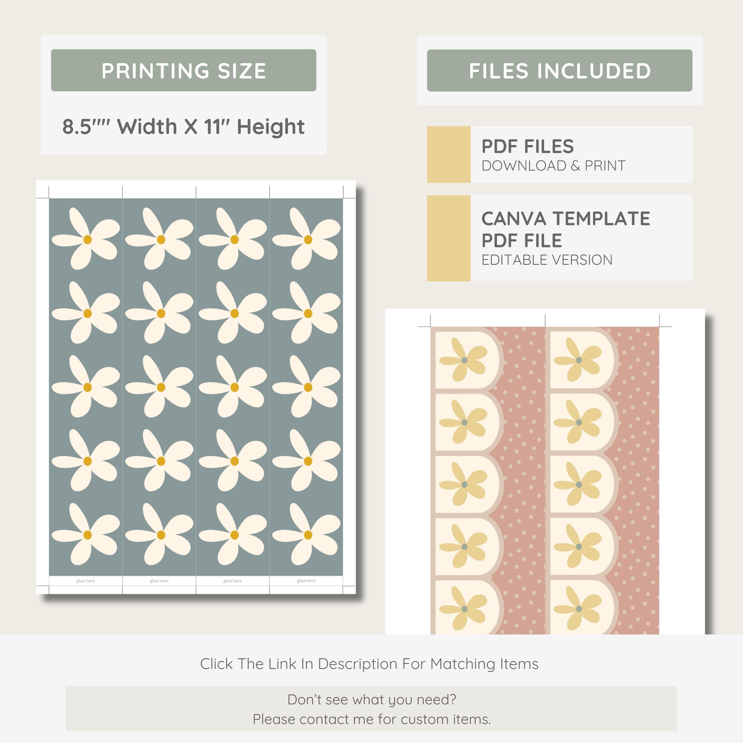 Boho Bulletin Board Borders, Printable Flower Borders, Editable Neutral ...