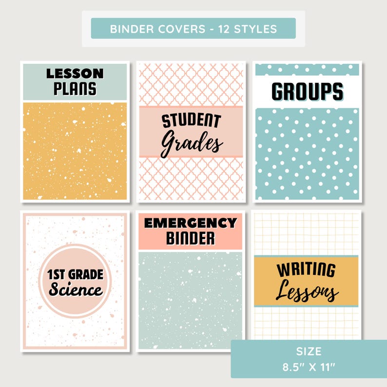 Calm Modern Binder Covers and Spines, Printable & Editable Teacher ...