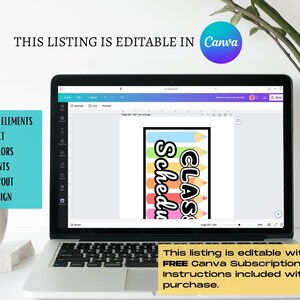 Classroom Schedule & Jobs Display, Printable Editable Class Schedule ...